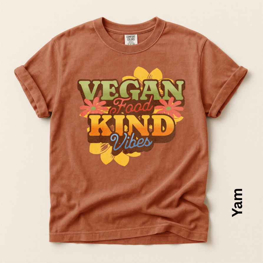 Vegan Food Kind Vibes Vintage Style Unisex T-shirt