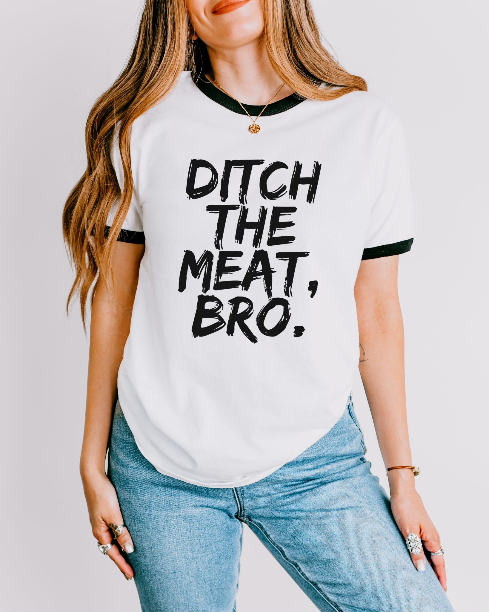 Ditch the Meat Bro Unisex ringer t-shirt