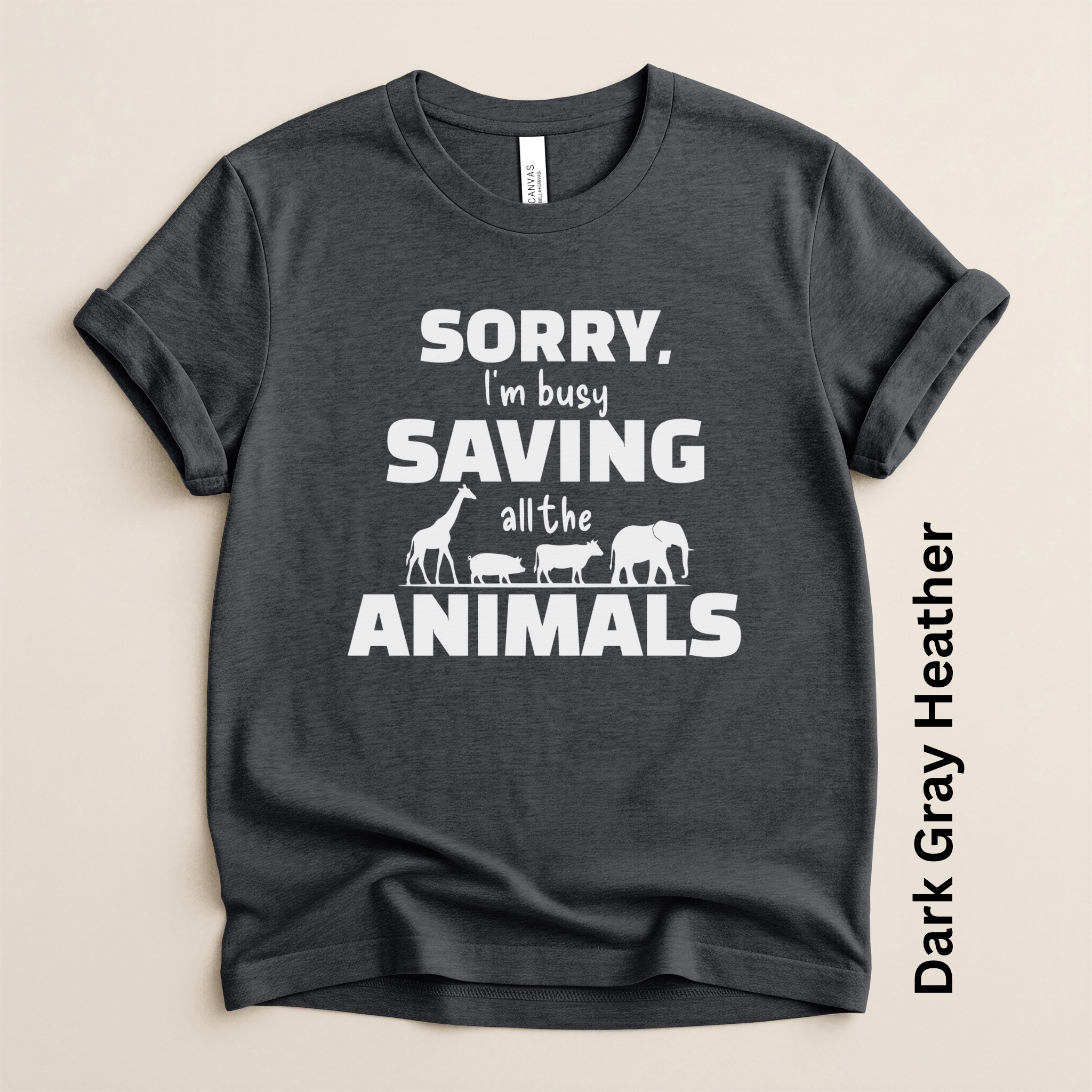 Busy Saving Animals Vegan Humor Modern Fit Unisex t-shirt