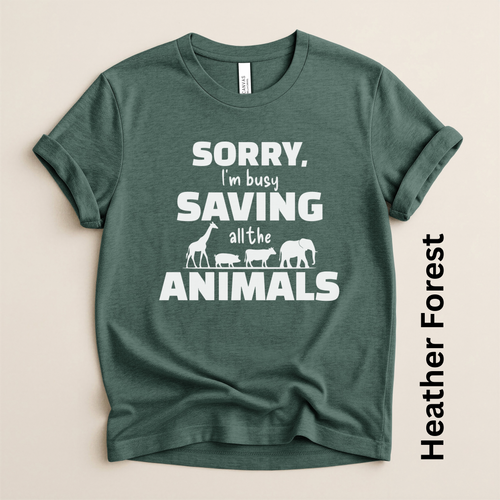 Busy Saving Animals Vegan Humor Modern Fit Unisex t-shirt