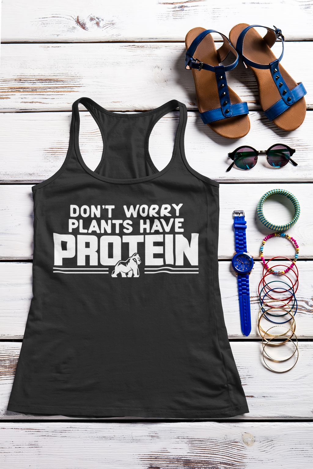 Plants Have Protein Womens Racerback Tank