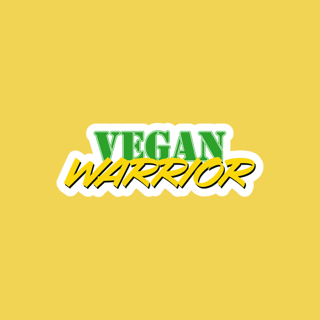 Vegan Warrior stickers Bubble Free Vegan Message Vinyl Sticker