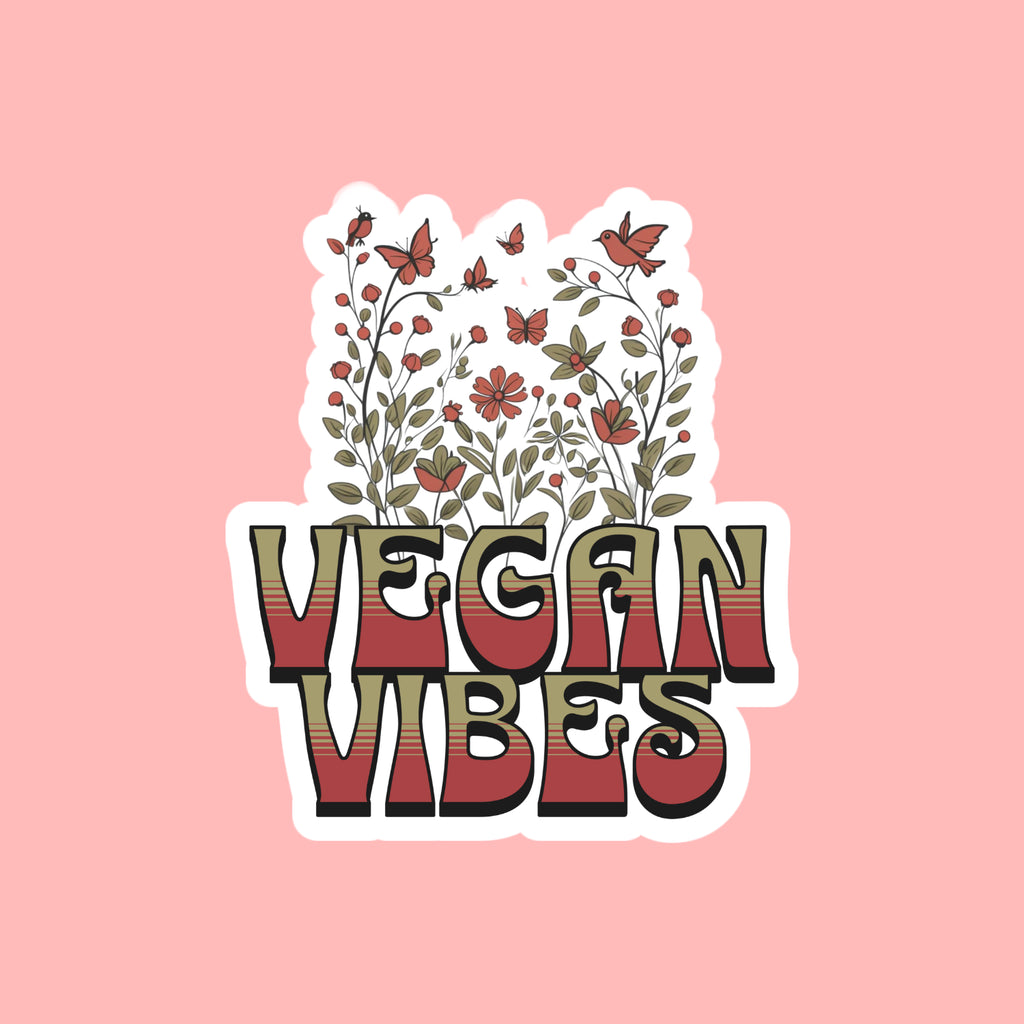 Vegan Vibes Bubble-free stickers